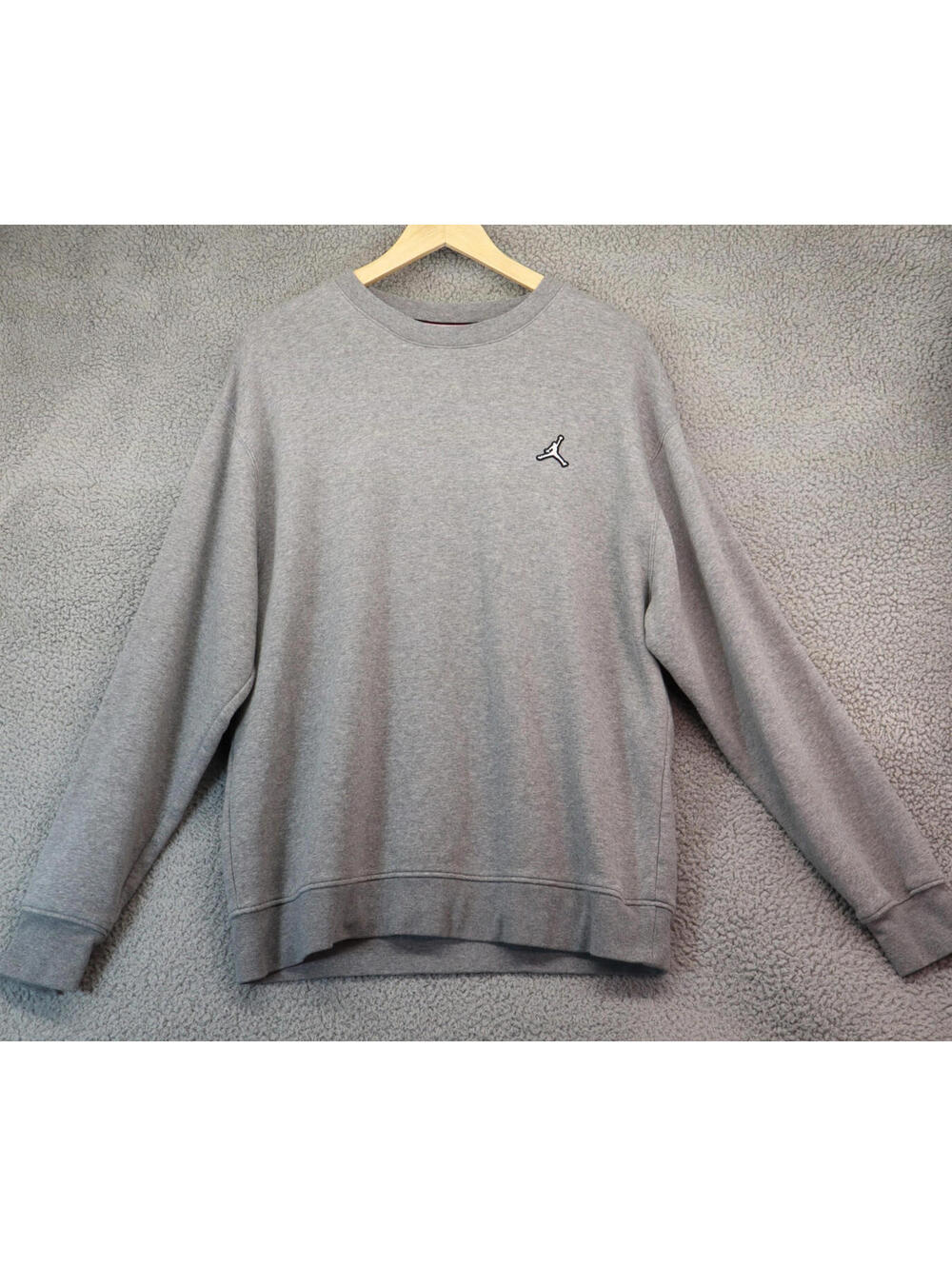 Jordan Men Large Crewneck Gray Heather Sweater Jumpman